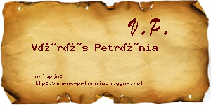 Vörös Petrónia névjegykártya