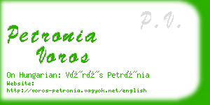petronia voros business card